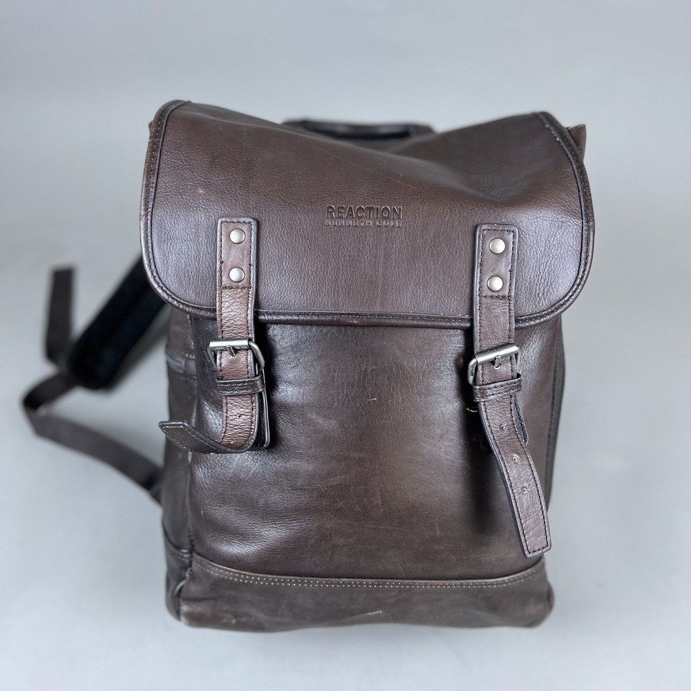 Reaction Kenneth Cole Brown Leather Backpack